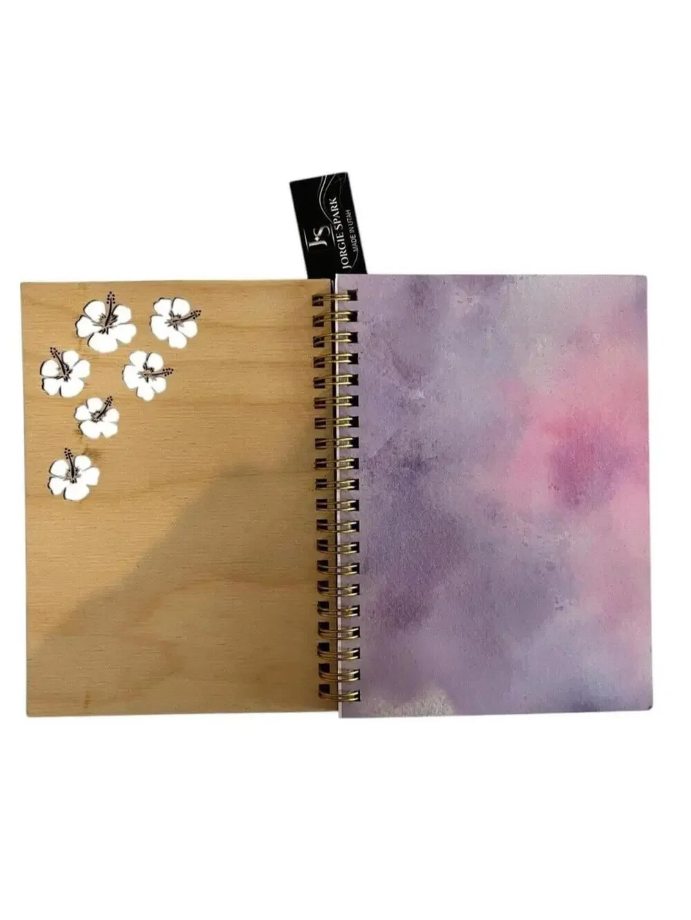 Aloha and Flowers Wooden Covered Notebook/Journal 5x7 Laser 80 Pages New W Tags